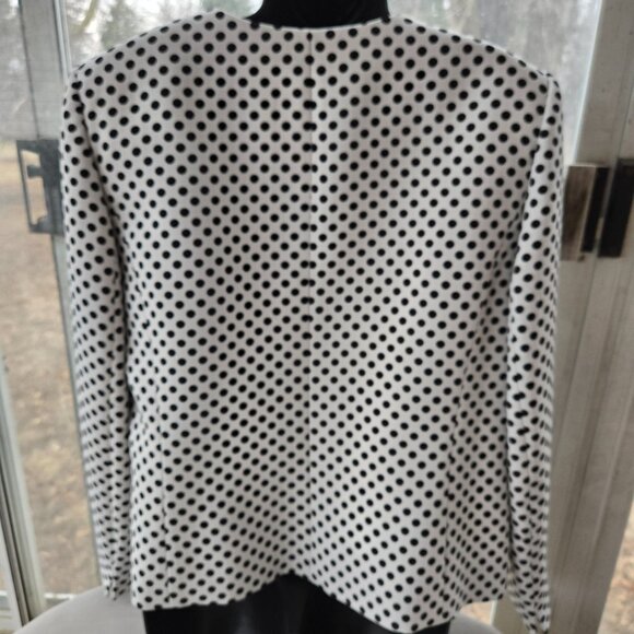 Tahari Black & White Polka Dot Jacket Size 14 - Picture 2 of 9